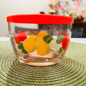 Vintage Libbey FRUIT Garden Harvest Glass Bowl  4.25 x 2.75 NWT